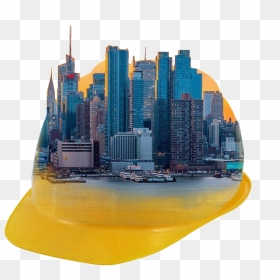Builderhelmet Helnet Newyork Skyline Buildings Ftestick - View Of New York, HD Png Download - new york skyline silhouette png