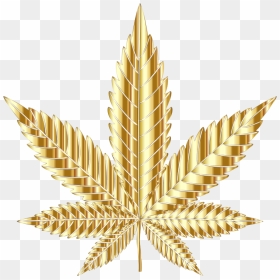 Transparent Marijuana Clipart - Gold Cannabis Leaf Png, Png Download - weed transparent png