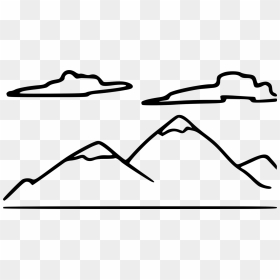 Mist Drawing Mountain Range - Clip Art Mountain Black And White, HD Png Download - mountain range png