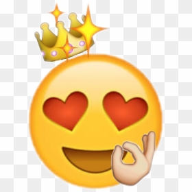 Transparent Crown Emoji Png - Purple Heart Eyes Emoji, Png Download - crown emoji png