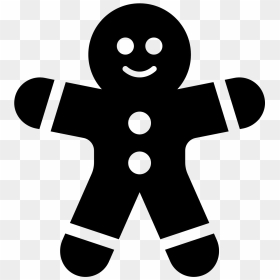 Gingerbread Man Filled Icon - Vector Gingerbread Man Silhouette, HD Png Download - gingerbread man png