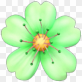Transparent Green Flower Png - Emoji De Flor Rosa, Png Download - flower emoji png