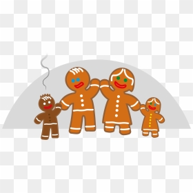 Family Life Of The Gingerbread Man Clip Arts - Gingerbread House With Family Clipart, HD Png Download - gingerbread man png