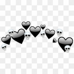 #heartjoon #black #heartcrown #heart #crown #skull - Black Heart Crown Png, Transparent Png - skull emoji png