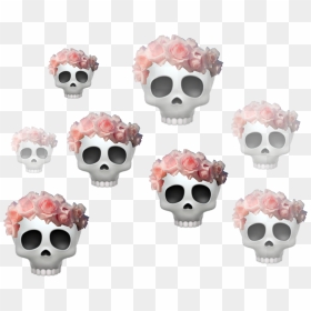 Emoji Crown Skeleton Skull Tumblr Heartcrown Roses - Skull Emoji Crown, HD Png Download - skull emoji png