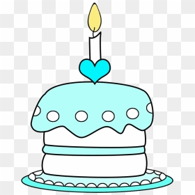 Cupcake Birthday Cake One Candle - Birthday Cake With One Candle Clipart, HD Png Download - birthday candle png
