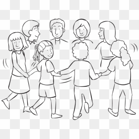 The Clock Initiative - People Holding Hands In Circle Drawing, HD Png Download - holding hands png