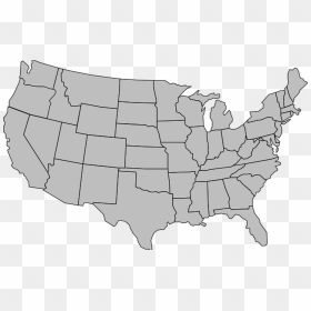United States Of America Map Outline Gray Clip Art - Grey Map Of Us, HD Png Download - texas outline png