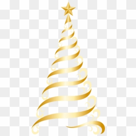Transparent Golden Deco Tree Png Clipart - Gold Christmas Tree Png Clipart, Png Download - christmas tree vector png