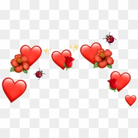#red #hearts #flowers #roses #ladybird #emoji #crown - Transparent Heart Emoji Crown, HD Png Download - crown emoji png