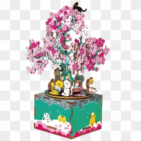 Cherry Blossom Tree-am409 - Robotime Music Box, HD Png Download - cherry blossom tree png