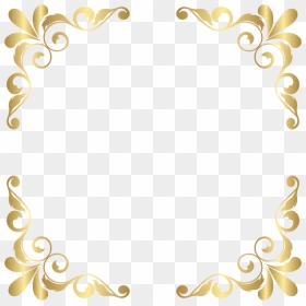 Gold Corner Border Design, HD Png Download - golden vector swirl png