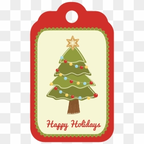 Christmas Gift Tags - Christmas Tree, HD Png Download - gift tag png