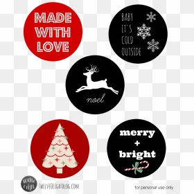 Christmas Gift Tags Png - Printable Modern Christmas Tags, Transparent Png - gift tag png