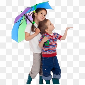 Kids Playing Png Hd Quality - Children With Umbrella Png, Transparent Png - kids playing png