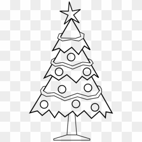 Xmas Tree Black And White, HD Png Download - christmas tree vector png