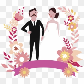 Wedding Bridegroom Clip Art Vector Bride And - Wedding Reception Clipart Png Pink, Transparent Png - wedding vector design png