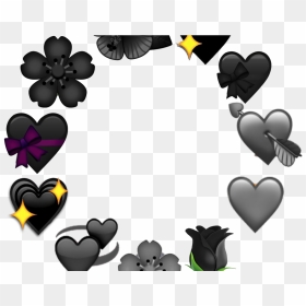 Black And White Flower Emoji Wwwtopsimagescom - Instagram Black Heart Emoji, HD Png Download - flower emoji png