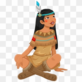 Native American Girl Cartoon, HD Png Download - indian girl png
