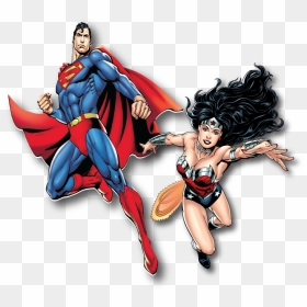 Transparent Super Man Png - Superman And Wonder Woman Png, Png Download - justice league png