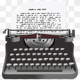 Typewriter With Paper Clip Art, HD Png Download - typewriter png