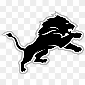 Black And White Lion Png - Black Detroit Lions Logo, Transparent Png - lion png hd