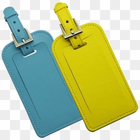 Travel Luggage Tags - Yellow Leather Luggage Tags, HD Png Download - gift tag png