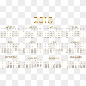 2018 Calendar Gold No Background - 2012, HD Png Download - 2018 calendar png