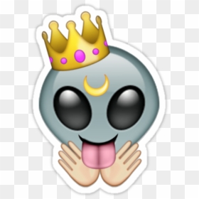 Emoji Crown Alien Moon Queenalien - Give Emoji, HD Png Download - crown emoji png