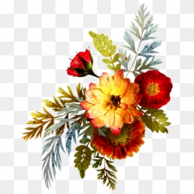 Png Bunch Flowers - Vintage Flower Bouquet Png, Transparent Png - flowers bokeh png