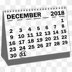 Desk Calendar December - Desk Calendar December 2018, HD Png Download - 2018 calendar png