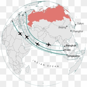 Alaska To Russia Flight Path, HD Png Download - indian flight png