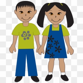 Indian Boy And Girl Clipart Vector Freeuse Library - Asian Boy Clip Art, HD Png Download - indian girl png