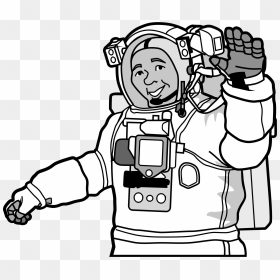 Smiling Astronaut Clip Arts - Astronaut Clipart Black And White Png, Transparent Png - astronaut helmet png