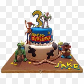 Disney Toy Story Birthday Cake Gumpaste Characters - Toy Story Characters Cake, HD Png Download - 1st birthday cake png