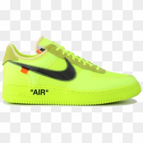 Air Force 1 Low Off-white Volt - Nike Air Force 1 Off White, HD Png Download - nike swoosh png