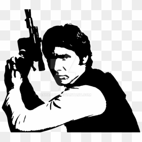 Transparent Rifle Silhouette Png - Han Solo Transparent Background, Png Download - star wars characters png