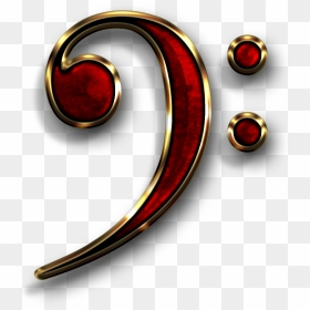 Cropped Bass Clef - Circle, HD Png Download - bass clef png
