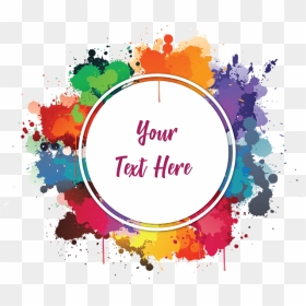 Colourful Watercolor Ink Frame - Frame Colorido Png, Transparent Png - watercolor splatter png