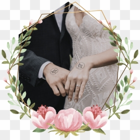 Stylised Photo Of Bride And Groom With Wedding Temporary - 레위기 20 장 24 절, HD Png Download - wedding hands png
