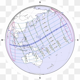 Solar Eclipse Path Map March - Solar Eclipse Of March 9, 2016, HD Png Download - solar eclipse png