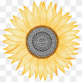 #sunflower #floral #flower - Golden Mandala Sunflower Png, Transparent Png - flower mala png