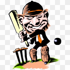 Vector Illustration Of British Sport Of Cricket Player - Cricket Clip Art, HD Png Download - cricket vector png