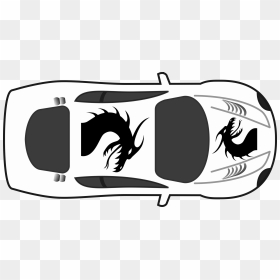 Dragon Paint Job On Car Top View Clip Arts - Car Vector Top View Png, Transparent Png - job png