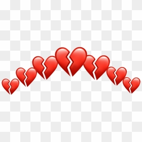 Broken Brokenheart Heart Hearts Crown Tumblr Red Heartr - Transparent Broken Heart Emoji Png, Png Download - heart png tumblr