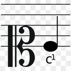 Soprano Clef With Note - Tenor Clef Notes Ledger Lines, HD Png Download - bass clef png