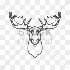 Transparent Moose Antlers Png - Moose Head Line Drawing, Png Download - moose png