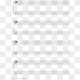 Staff And Tablature Bass Clef 4 Lines Music Paper - Hojas De Pentagramas Para Imprimir, HD Png Download - bass clef png
