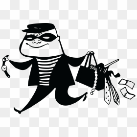 Burglar Clipart Black And White - Thief Clip Art, HD Png Download - robber png