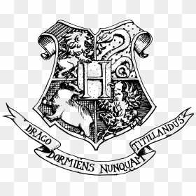 Hogwarts Logo Png Transparent & Svg Vector - Hogwarts Crest Black And White, Png Download - hogwarts png